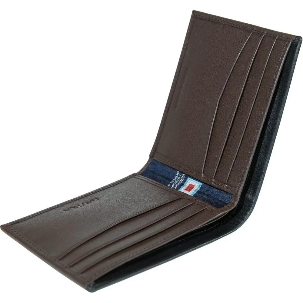 Men's  Black/Brown Bifold Leather Wallet RFID Blocking ID Window Card Slots